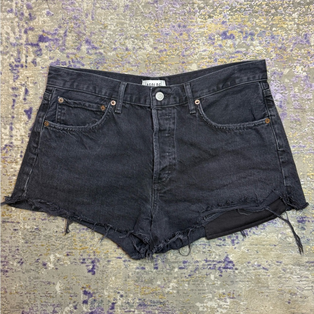 AGOLDE Parker High Rise Shorts – Black Wash – Size 29